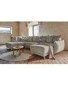 U-Ecksofa umwandelbar linke Ecke Lazy Lukka Taupe- 320x191x85 cm