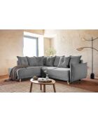 L hoekbank omvormbaar linkerhoek Lazy Lukka lichtgrijs- 247x191x85 cm