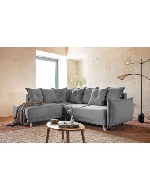 L hoekbank omvormbaar linkerhoek Lazy Lukka lichtgrijs- 247x191x85 cm