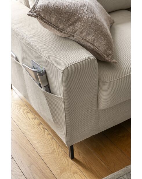 L-MAX Lofty Lilly Ecksofa, umwandelbar, rechtwinklig, 304 x 197 x 84 cm, Beige