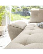 Divano angolare sinistro trasformabile Dazzling Daisy Beige 4pl - 260x166x77 cm