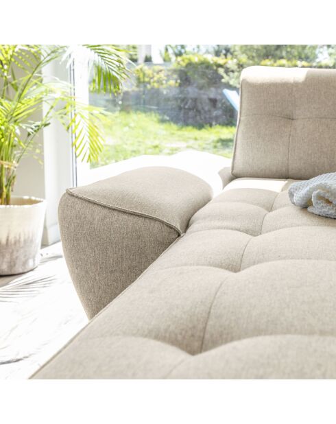 Divano angolare sinistro trasformabile Dazzling Daisy Beige 4pl - 260x166x77 cm