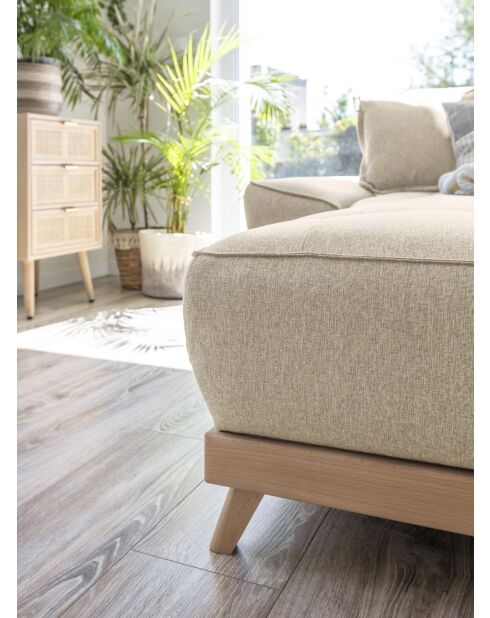 Divano angolare sinistro trasformabile Dazzling Daisy Beige 4pl - 260x166x77 cm