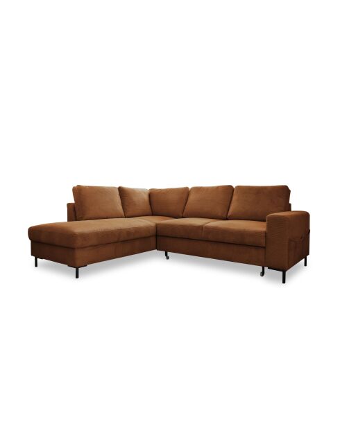 L Ecksofa, umwandelbar, linke Ecke, Lofty Lilly Brick — 237 x 197 x 84 cm