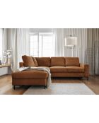 L Ecksofa, umwandelbar, linke Ecke, Lofty Lilly Brick — 237 x 197 x 84 cm