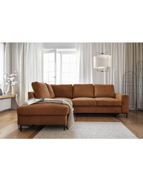 L Ecksofa, umwandelbar, linke Ecke, Lofty Lilly Brick — 237 x 197 x 84 cm
