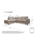 L Ecksofa, umwandelbar, linke Ecke, Lofty Lilly Brick — 237 x 197 x 84 cm