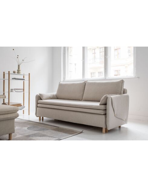 Simon Beiges ausziehbares 3-Sitzer-Sofa, 207 x 90 x 85 cm