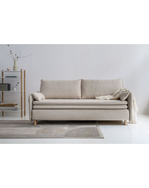 Simon Beiges ausziehbares 3-Sitzer-Sofa, 207 x 90 x 85 cm