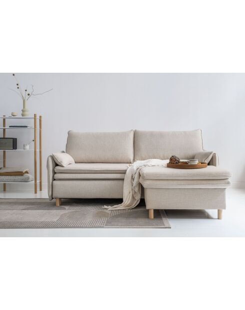Simon Beiges ausziehbares 3-Sitzer-Sofa, 207 x 90 x 85 cm