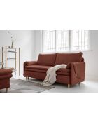 Canapé 3 Places Convertible Simon Rouge- 207x90x85 cm