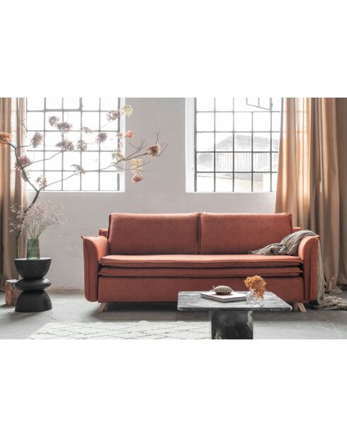 Incantevole divano trasformabile Charlie Slim Brick a 3 posti - 225x90x85 cm