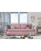 Sofá convertible Charming Charlie de 3 plazas rosa empolvado - 225x92x85 cm