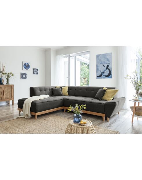 Wandelbares Ecksofa Dazzling Daisy, links, Anthrazit, 253 x 190 x 77 cm