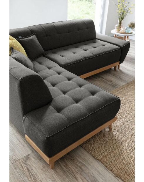 Wandelbares Ecksofa Dazzling Daisy, links, Anthrazit, 253 x 190 x 77 cm