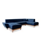 8-plättriges ausziehbares linkes Ecksofa Dazzling Daisy Marineblau- 330x190x77 cm