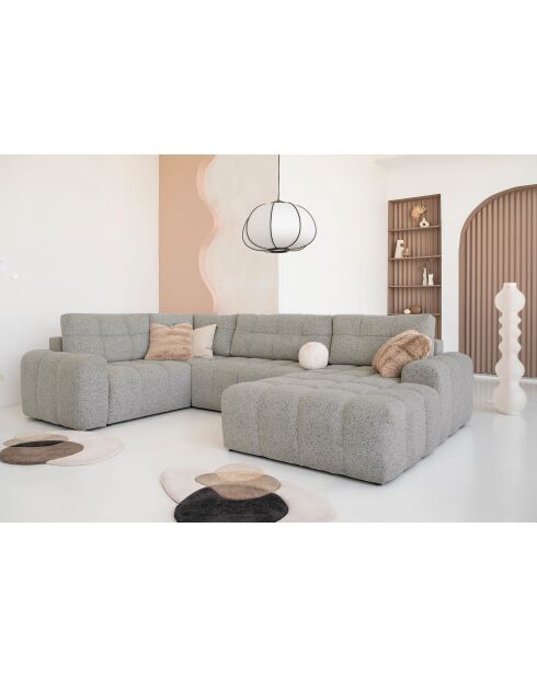 Lulu Grey U-right converteerbare hoekbank - 333x213x94 cm