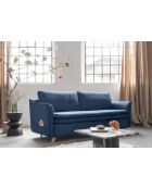 Charming Divano convertibile Charlie Slim a 3 posti blu marino - 225x90x85 cm
