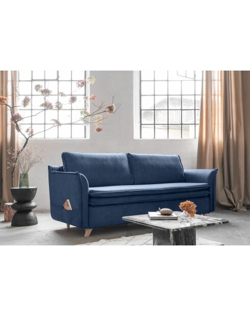 Charming Charlie Slim 3-zits converteerbare bank marineblauw - 225x90x85 cm