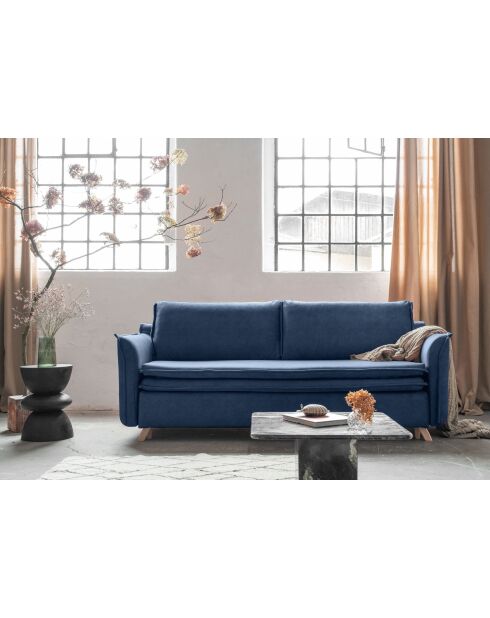 Charming Charlie Slim 3-zits converteerbare bank marineblauw - 225x90x85 cm