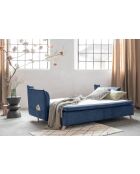 Charming Divano convertibile Charlie Slim a 3 posti blu marino - 225x90x85 cm