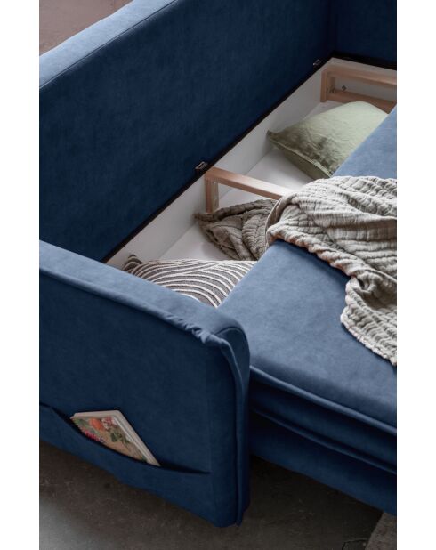 Charming Divano convertibile Charlie Slim a 3 posti blu marino - 225x90x85 cm