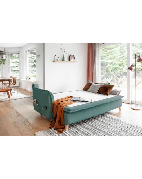 Charming Charlie Slim 3-zitsbank, converteerbaar, pastelblauw, 225x90x85 cm