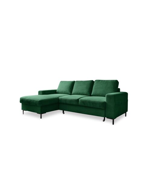 Divano angolare sinistro convertibile Lofty Lilly verde smeraldo - 236x148x84 cm