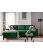 Divano angolare sinistro convertibile Lofty Lilly verde smeraldo - 236x148x84 cm