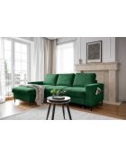 Divano angolare sinistro convertibile Lofty Lilly verde smeraldo - 236x148x84 cm