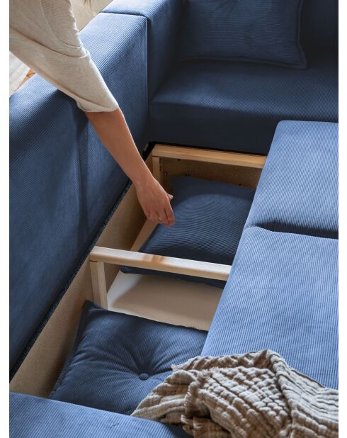 L Ecksofa, rechtwinklig, Lazy Lukka, Marineblau, 247 x 191 x 85 cm