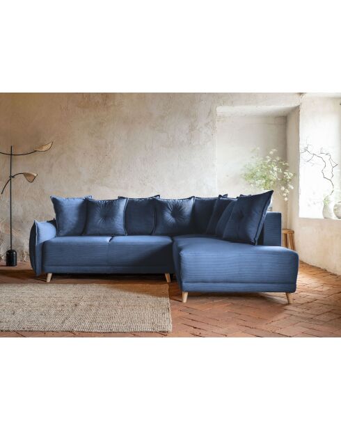 L Ecksofa, rechtwinklig, Lazy Lukka, Marineblau, 247 x 191 x 85 cm