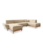 8-plättriges ausziehbares linkes Ecksofa Dazzling Daisy Beige- 330x190x77 cm