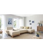 8-plättriges ausziehbares linkes Ecksofa Dazzling Daisy Beige- 330x190x77 cm