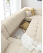 8-plättriges ausziehbares linkes Ecksofa Dazzling Daisy Beige- 330x190x77 cm