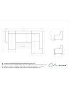 8-plättriges ausziehbares linkes Ecksofa Dazzling Daisy Beige- 330x190x77 cm