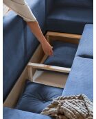 Canapé d'angle Convertible reversible Lazy Lukka Bleu marine- 253x155x85 cm