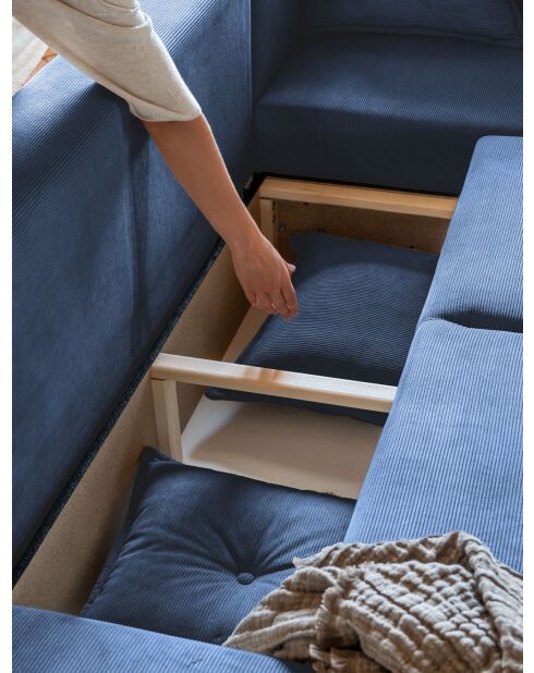 Omkeerbare hoekbank Lazy Lukka, omkeerbaar, marineblauw, 253x155x85 cm