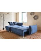 Canapé d'angle Convertible reversible Lazy Lukka Bleu marine- 253x155x85 cm