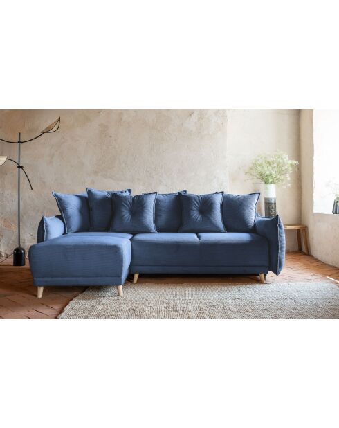 Omkeerbare hoekbank Lazy Lukka, omkeerbaar, marineblauw, 253x155x85 cm