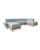 Dazzling Daisy Hellgraues, umwandelbares Ecksofa für links, 8 Personen, 330 x 190 x 77 cm