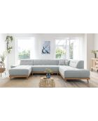 Dazzling Daisy Hellgraues, umwandelbares Ecksofa für links, 8 Personen, 330 x 190 x 77 cm