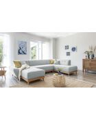 Dazzling Daisy Hellgraues, umwandelbares Ecksofa für links, 8 Personen, 330 x 190 x 77 cm