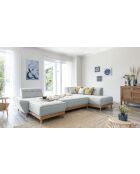 Dazzling Daisy Hellgraues, umwandelbares Ecksofa für links, 8 Personen, 330 x 190 x 77 cm