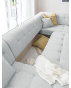 Dazzling Daisy Hellgraues, umwandelbares Ecksofa für links, 8 Personen, 330 x 190 x 77 cm