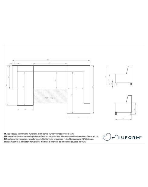 Dazzling Daisy Hellgraues, umwandelbares Ecksofa für links, 8 Personen, 330 x 190 x 77 cm
