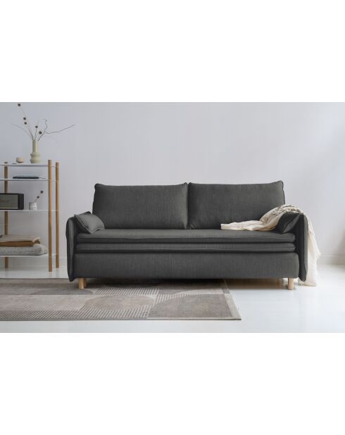 Simon 3-Sitzer-Ausziehsofa, dunkelgrau — 207 x 90 x 85 cm