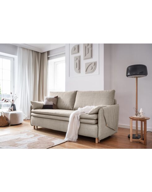 Simon Beiges ausziehbares 3-Sitzer-Sofa, 207 x 90 x 85 cm