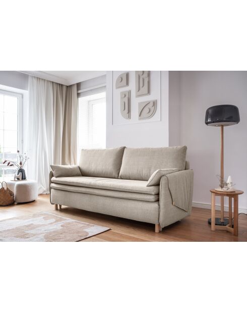 Simon Beiges ausziehbares 3-Sitzer-Sofa, 207 x 90 x 85 cm