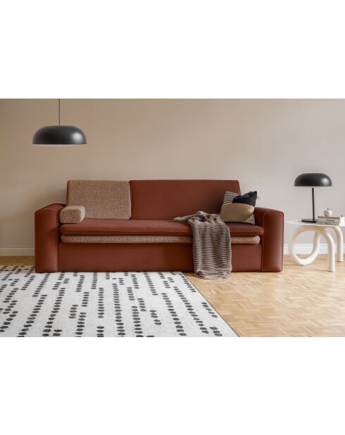 Canapé 3 Places Convertible Wilson Brique- 237x97x90 cm